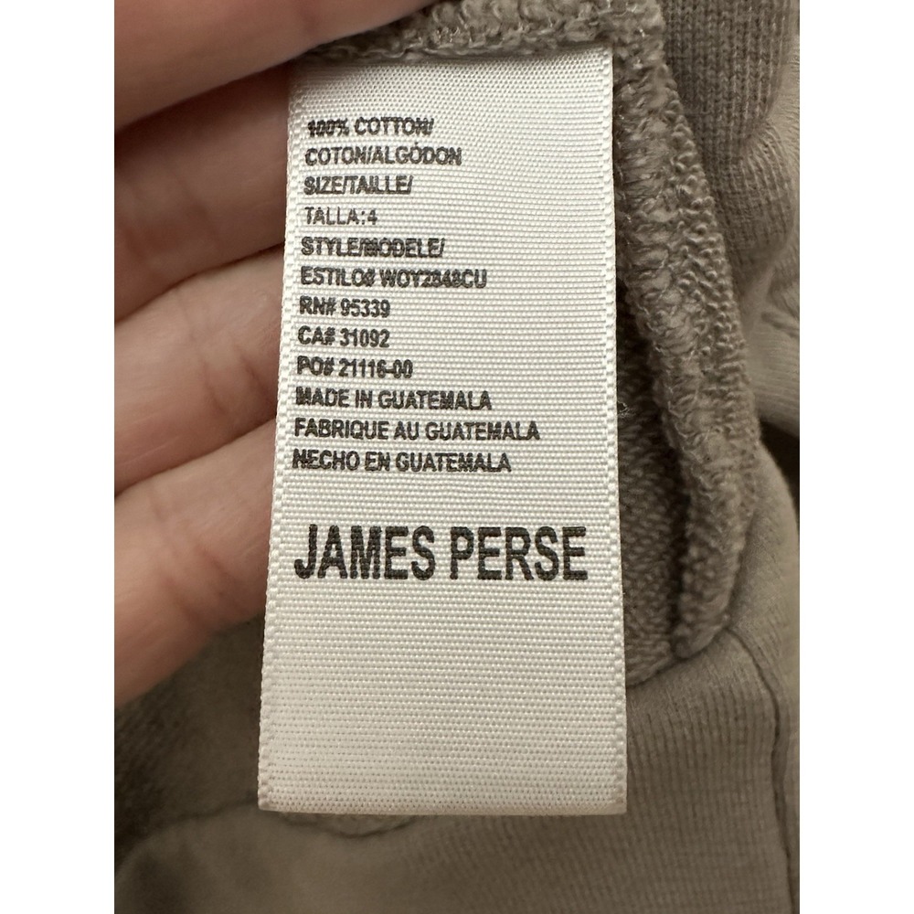James Perse Standard Beige 100% Cotton Women's XL 4 French Terry Cardigan #KL9-6 - Picture 7 of 9